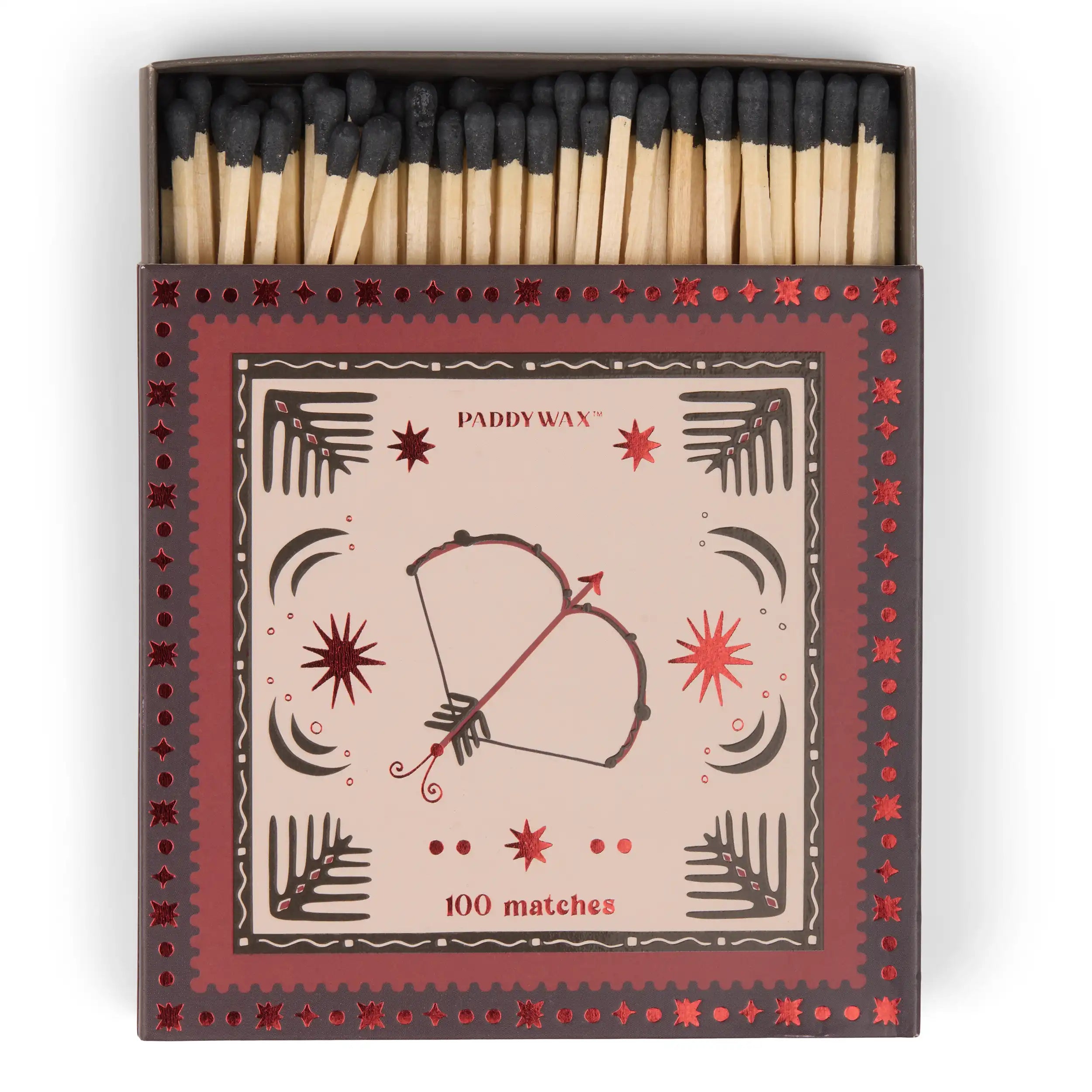 Jumbo Cajas de Cerillas Paddywax - Bow & Arrow | 100 Cerillas con Diseño Artístico