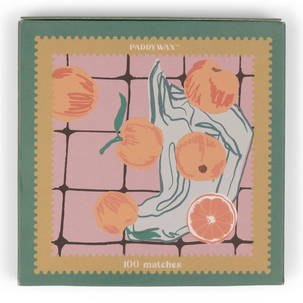 Jumbo Cajas de Cerillas Paddywax - Oranges | 100 Cerillas con Diseño Artístico