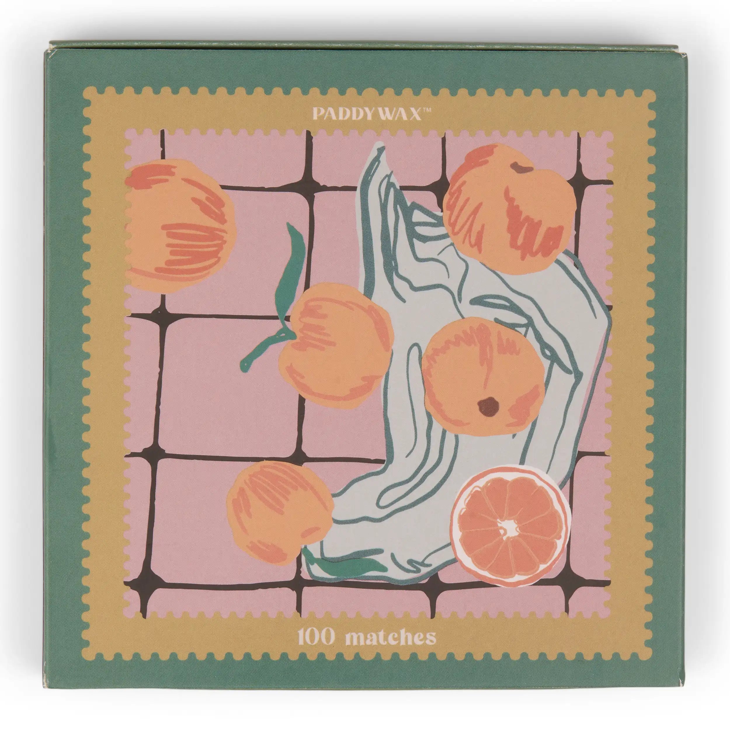 Jumbo Cajas de Cerillas Paddywax - Oranges | 100 Cerillas con Diseño Artístico