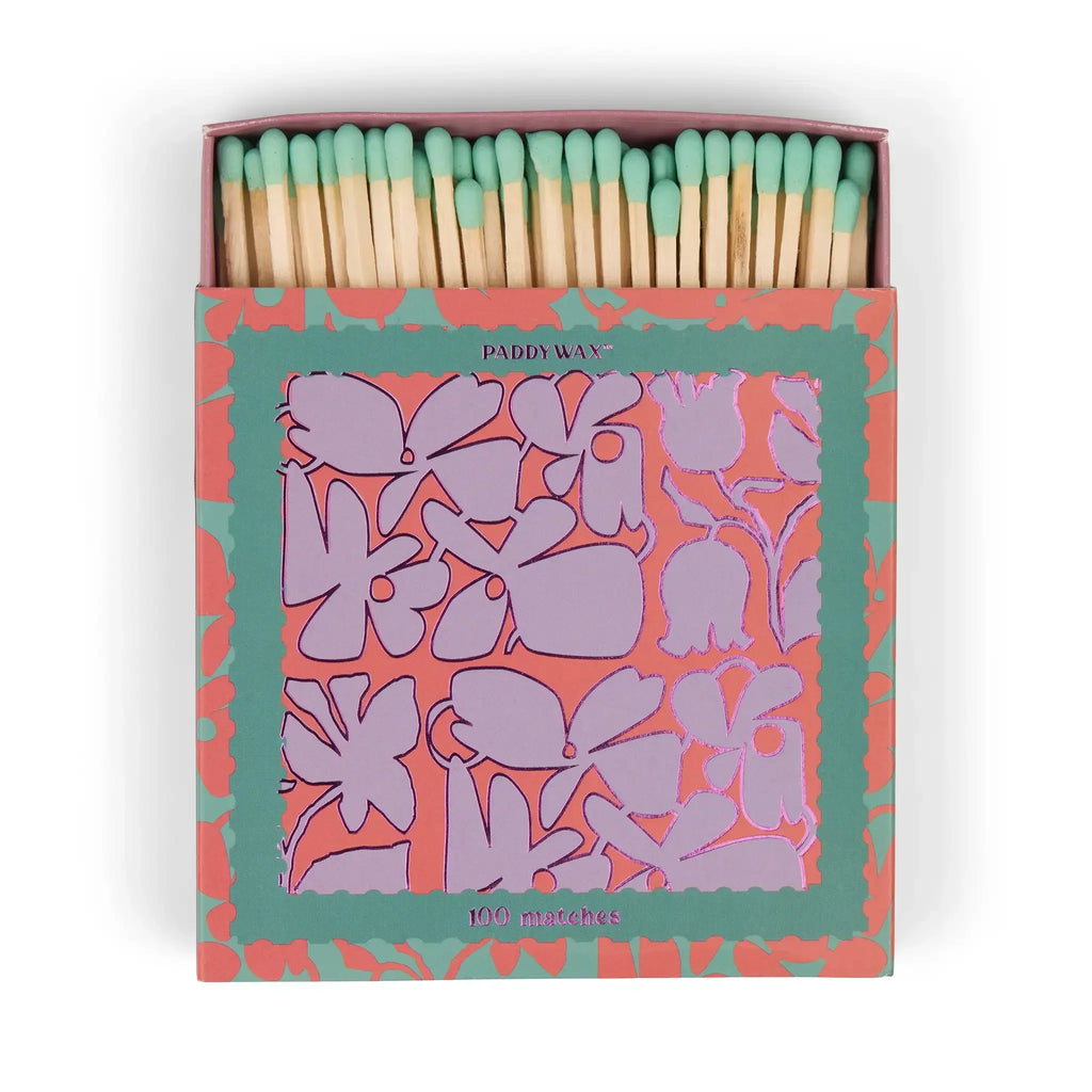 Jumbo Cajas de Cerillas Paddywax - Abstract Floral | 100 Cerillas con Diseño Artístico