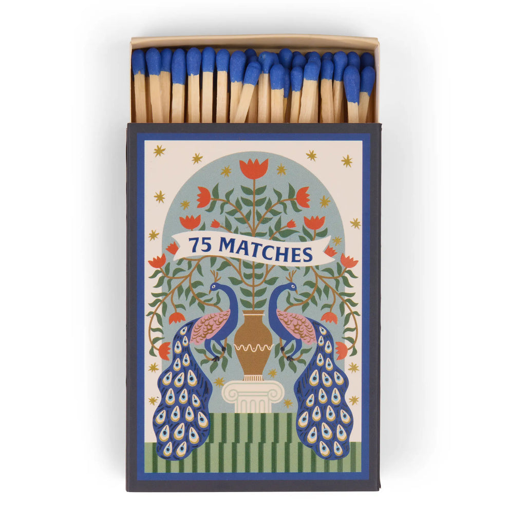 Cerillas Decorativas Paddywax Pavo Real 75 Uds Encendido Elegante
