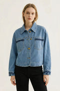 Chaqueta Vaquera Mujer Denim Azul Corte Recto Colección Setenil