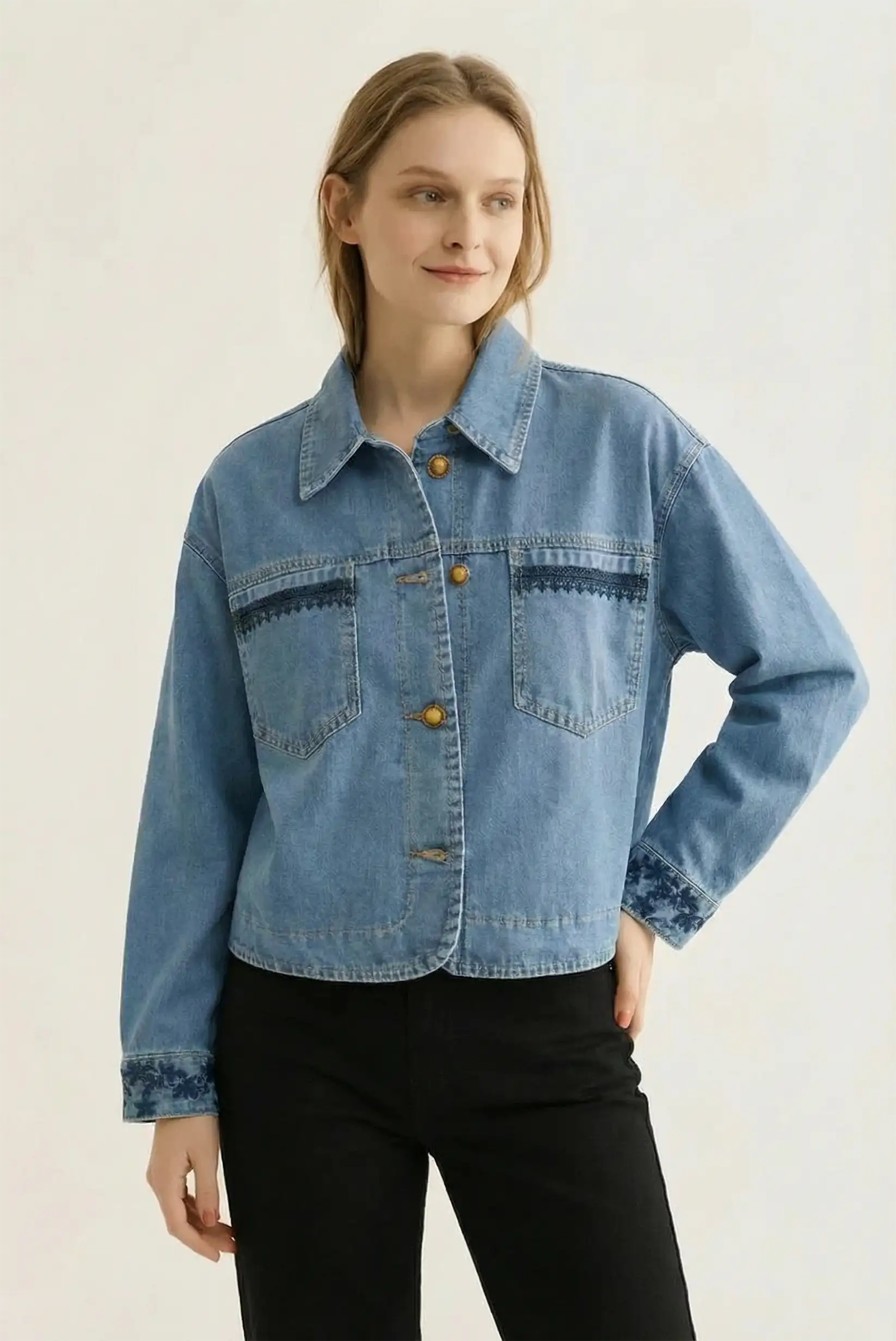 Chaqueta Vaquera Mujer Denim Azul Corte Recto Colección Setenil