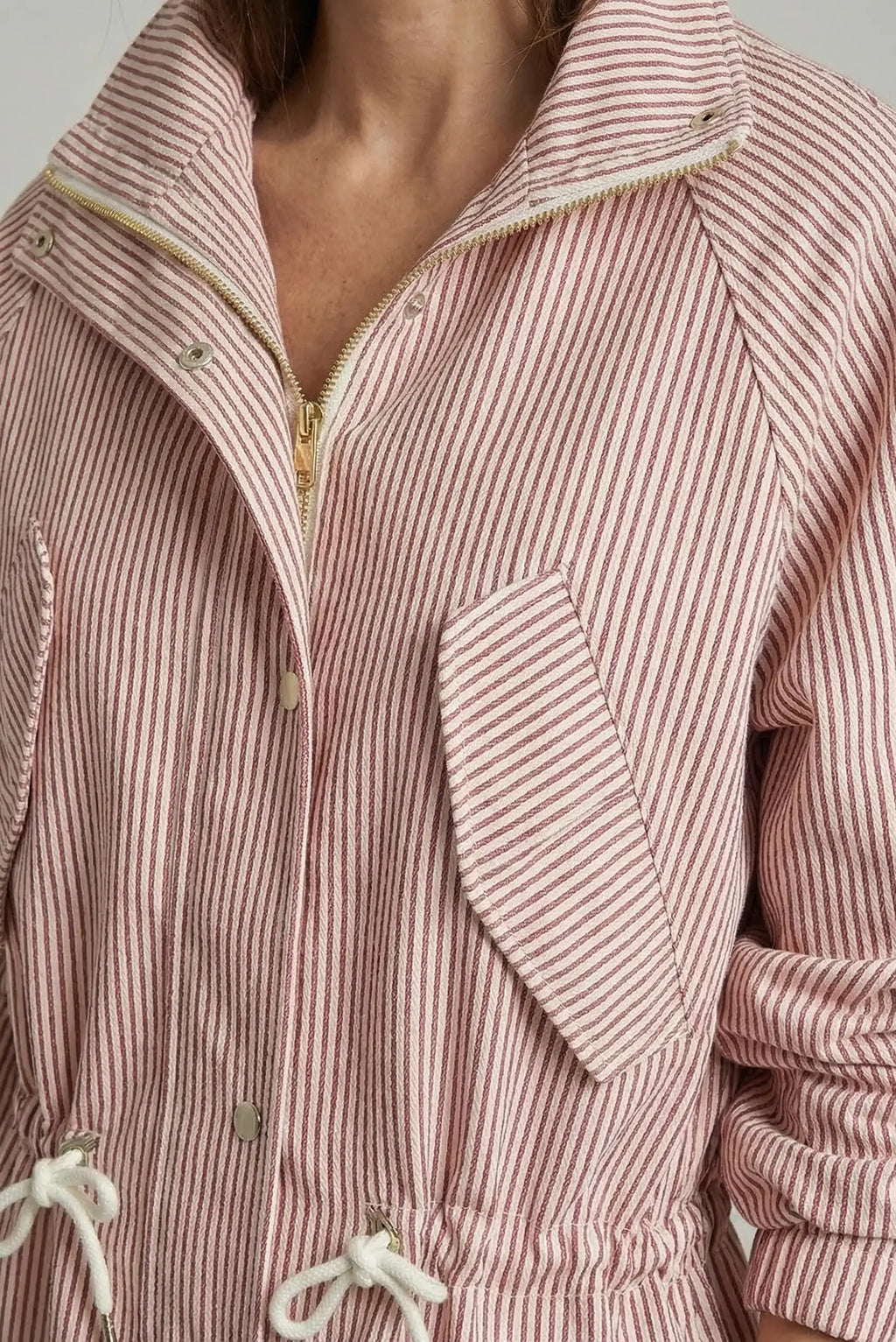 Chaqueta Primavera Mujer Rayas Rojas y Blancas