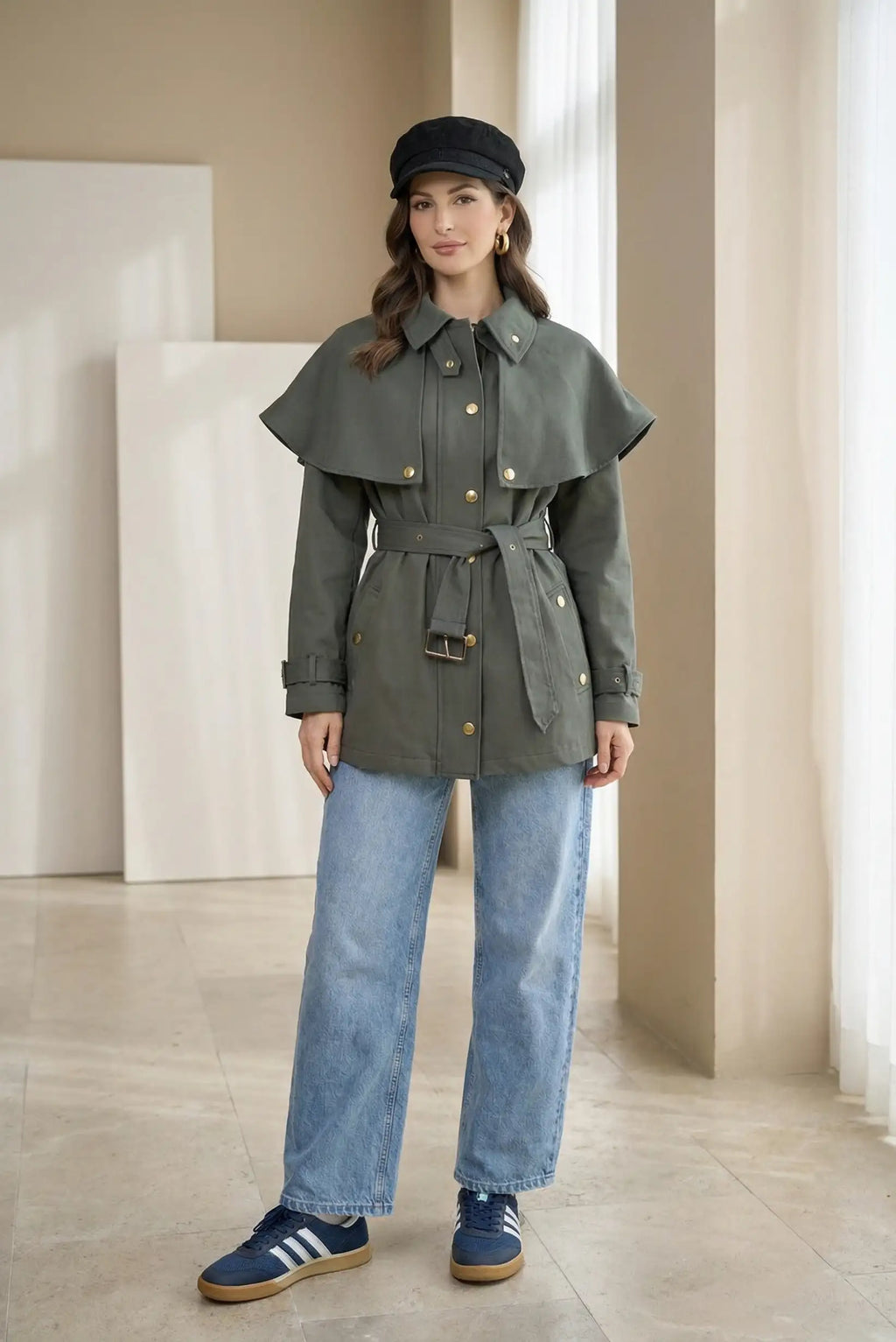 Chaqueta mujer Trench Verde Militar Heritage Primavera