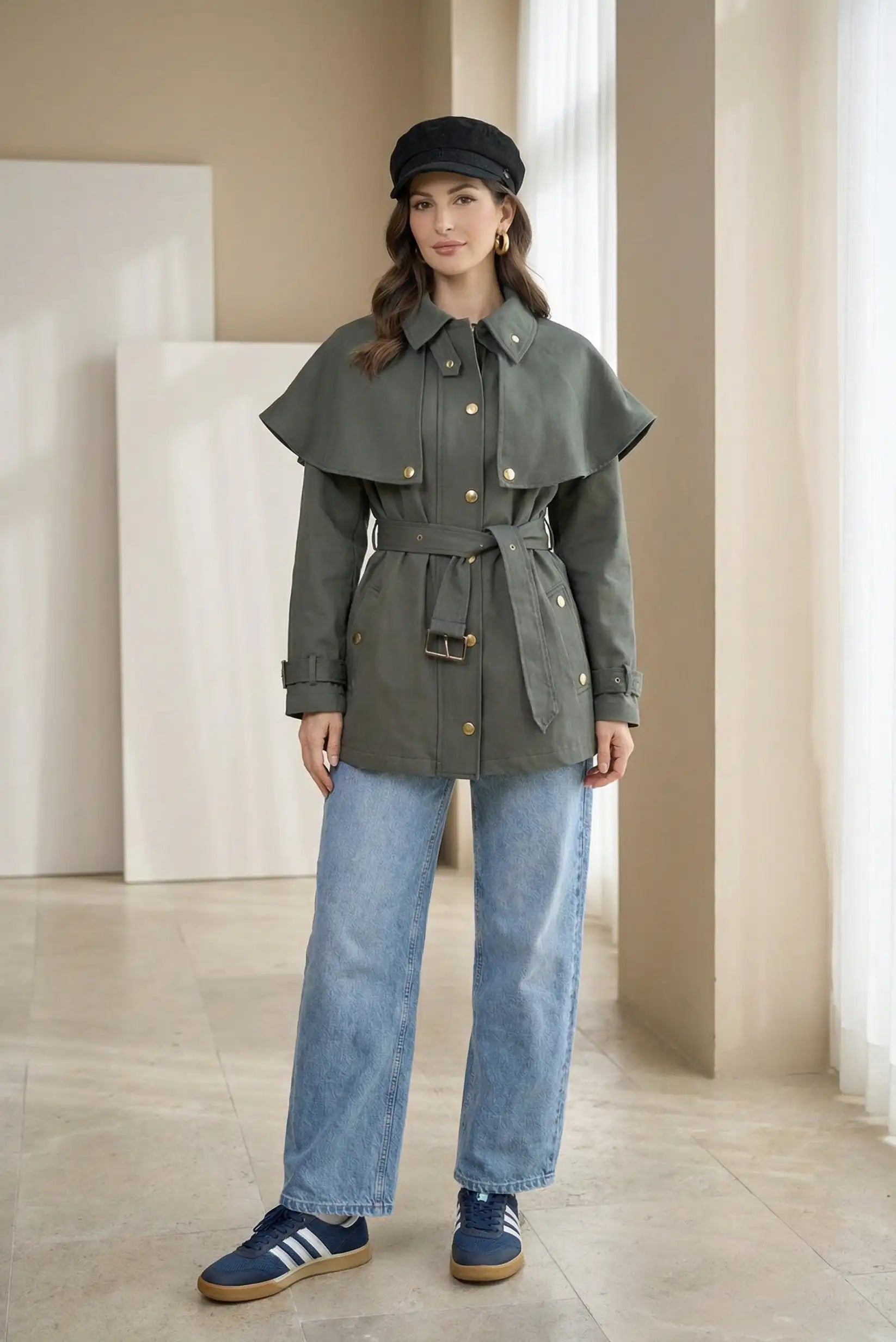 Chaqueta mujer Trench Verde Militar Heritage Primavera