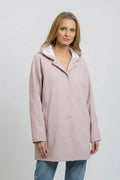 Chubasquero Largo Mujer Rosa Empolvado con Capucha | Chaqueta Impermeable Ligera