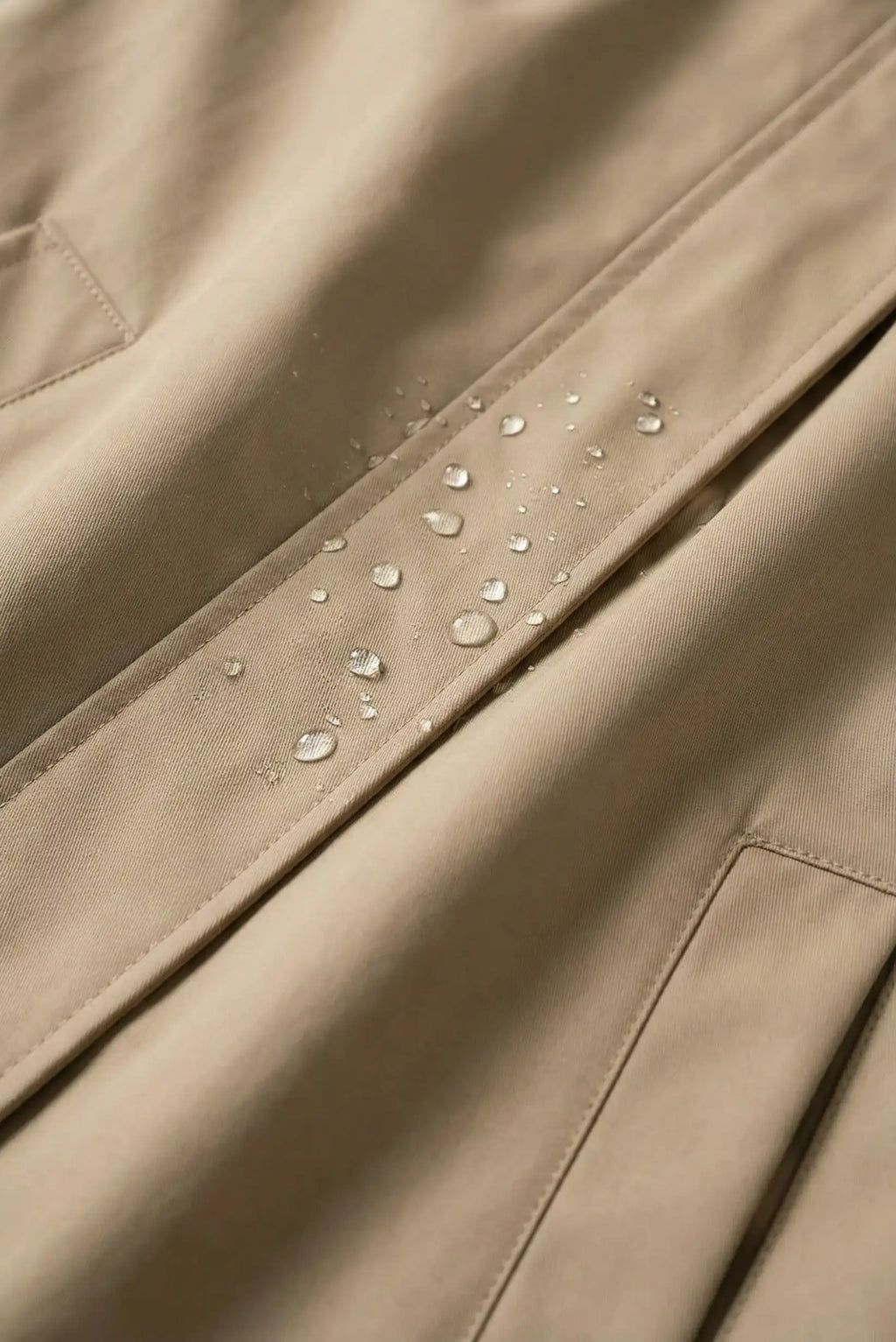 Parka chubasquero mujer corte recto taupe con capucha ajustable