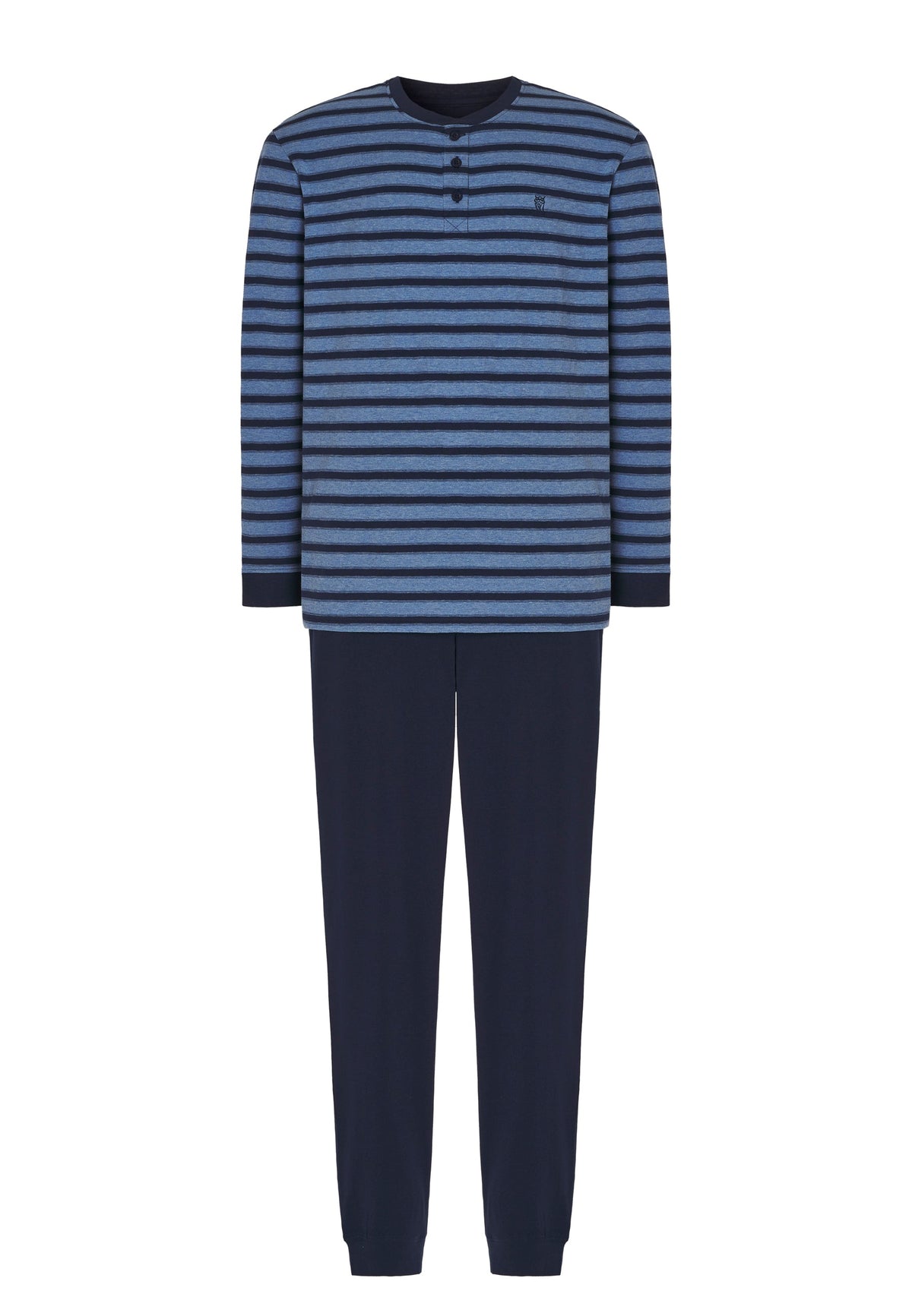 Pijama Hombre Largo Tapeta Punto Rayas - Azul 5308_36