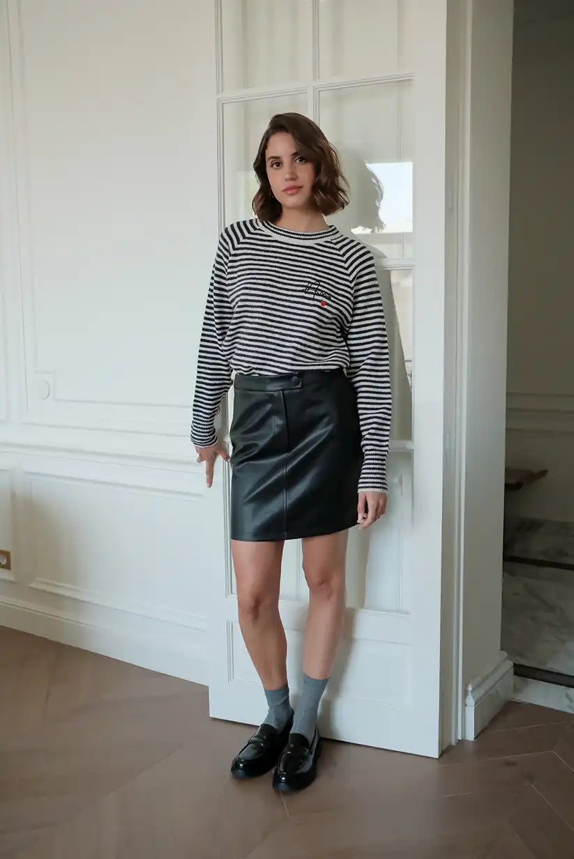 Jersey Marinero de Rayas Mujer con Bordado Corazón Amour