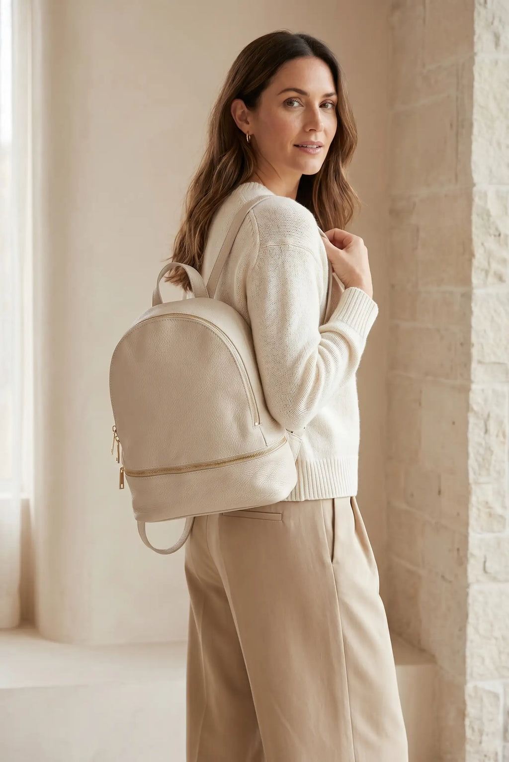 Mochila urbana mujer pequeña piel