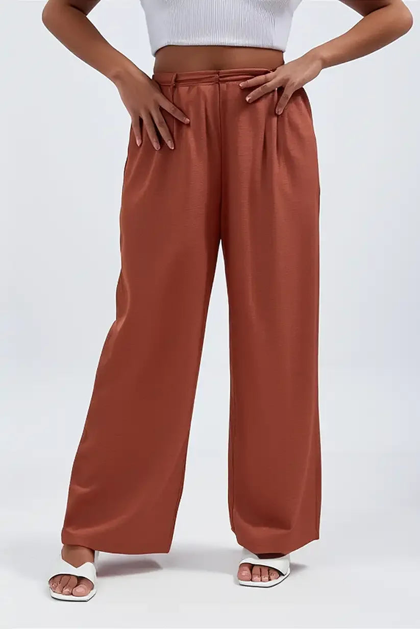 Pantalón mujer Fluido Teja mujer verano