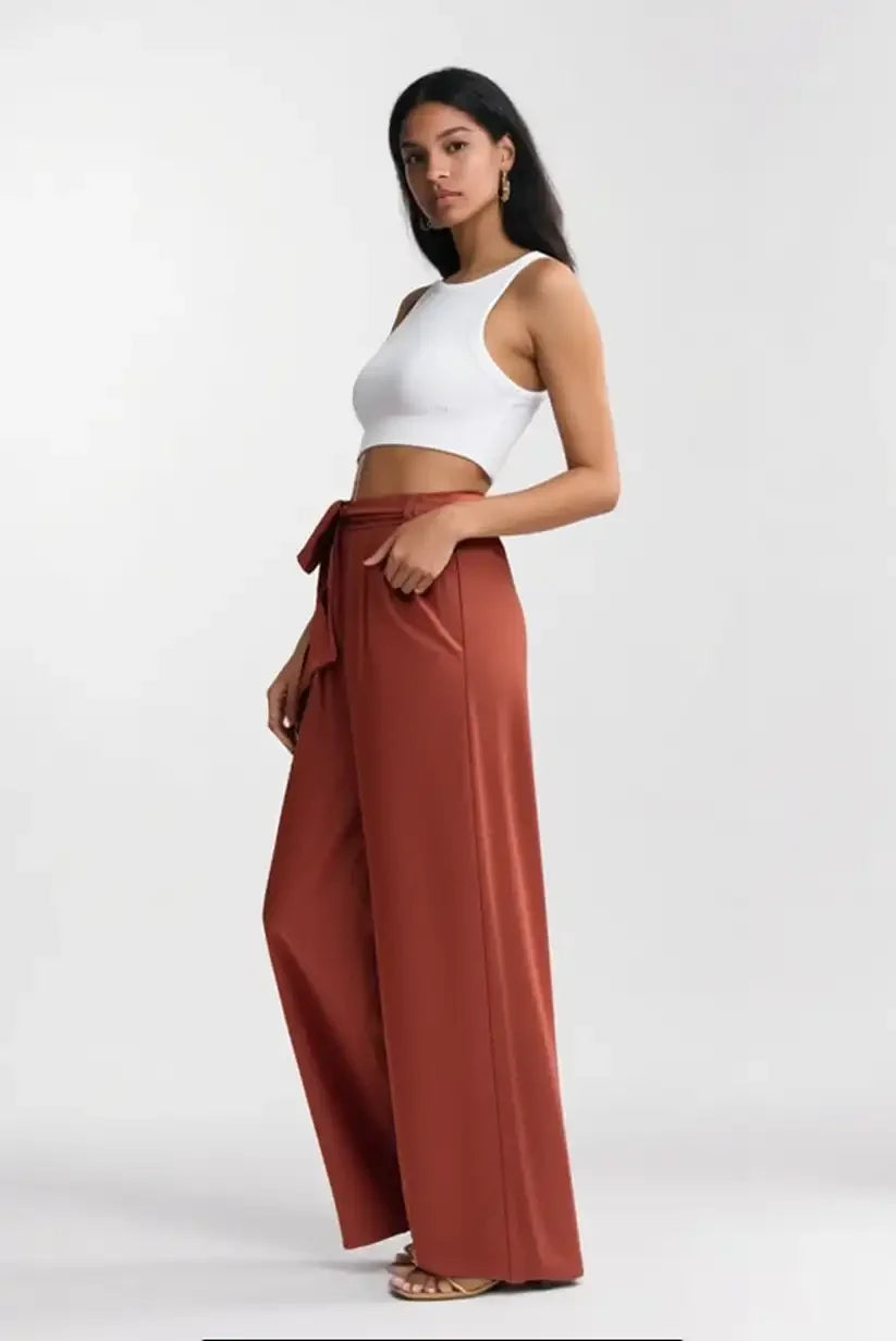 Pantalón mujer Fluido Teja mujer verano