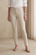 Pantalón Pitillo Beige Mujer | Jeans Ajustados Primavera