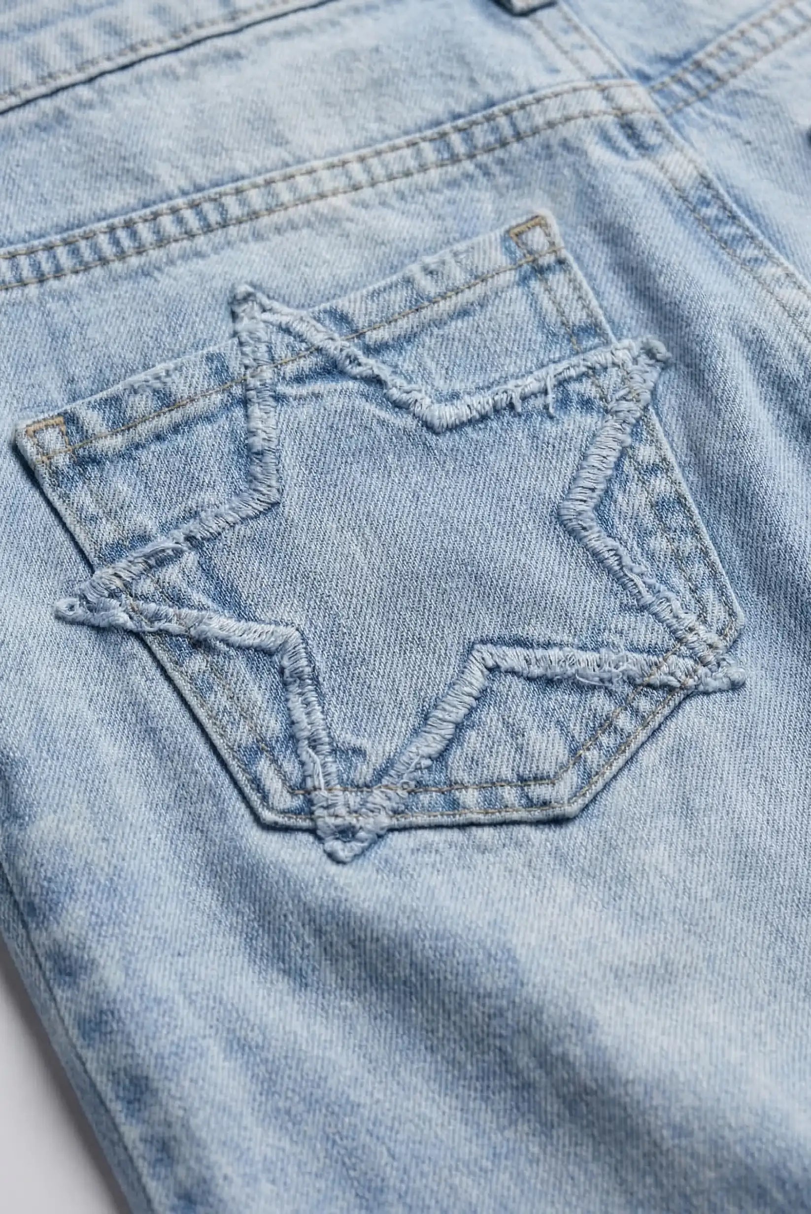 Pantalón Vaquero Mujer Azul Estrella Jeans Recto Primavera