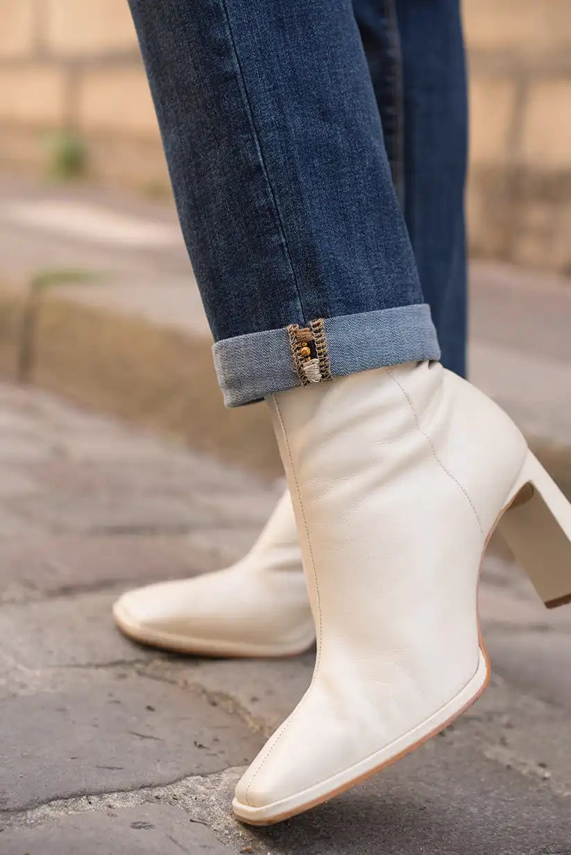 Pantalón Vaquero Recto Mujer Azul Oscuro Corte Clásico Cómodo