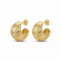 Pendientes de Aro Anchos con Textura Orgánica "Rippled" – 100% Acero Bañado en Oro 18K
