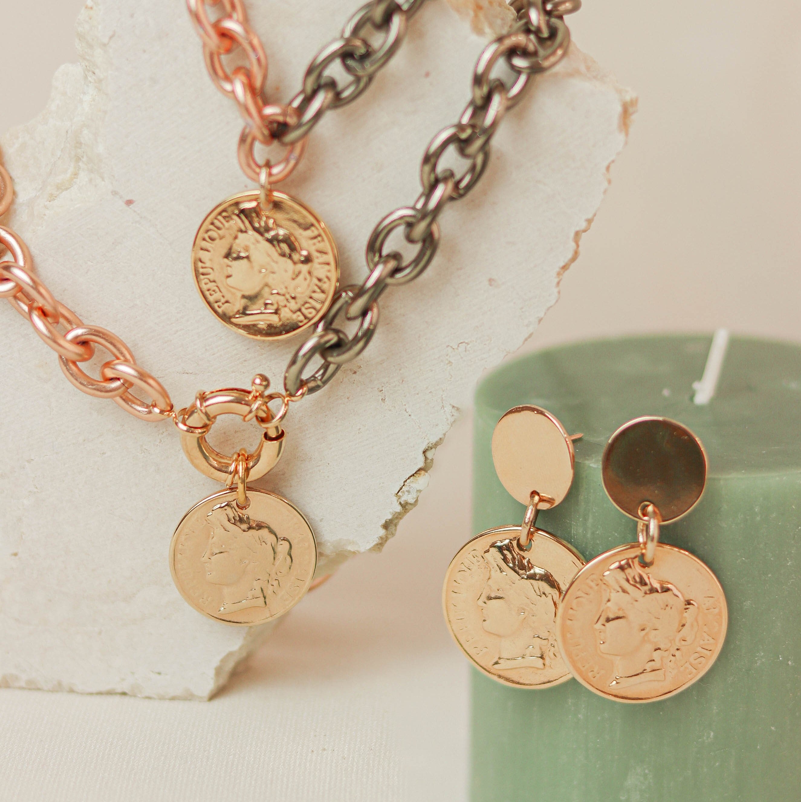 Pendientes CHAINET Moneda