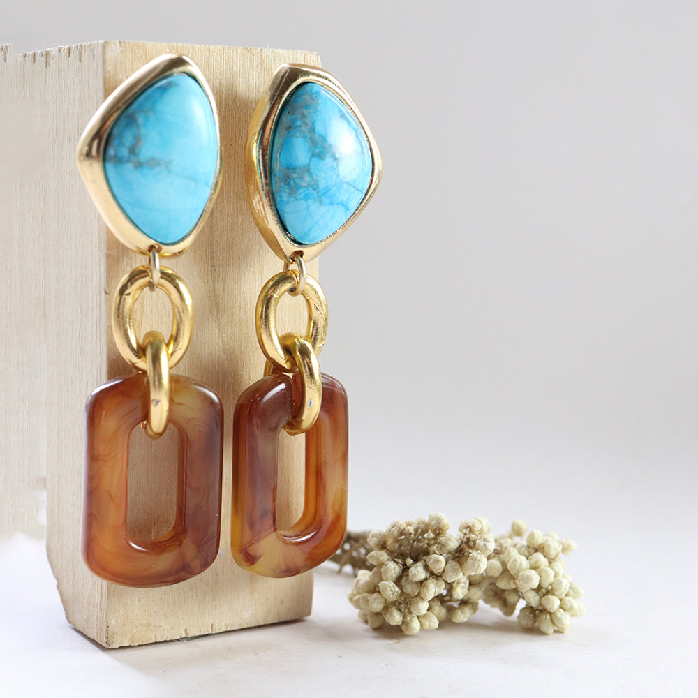 Pendientes dorados para mujer BASIL STUDIO