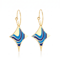 Pendientes Étoile de la Mer con Esmalte Azul Profundo