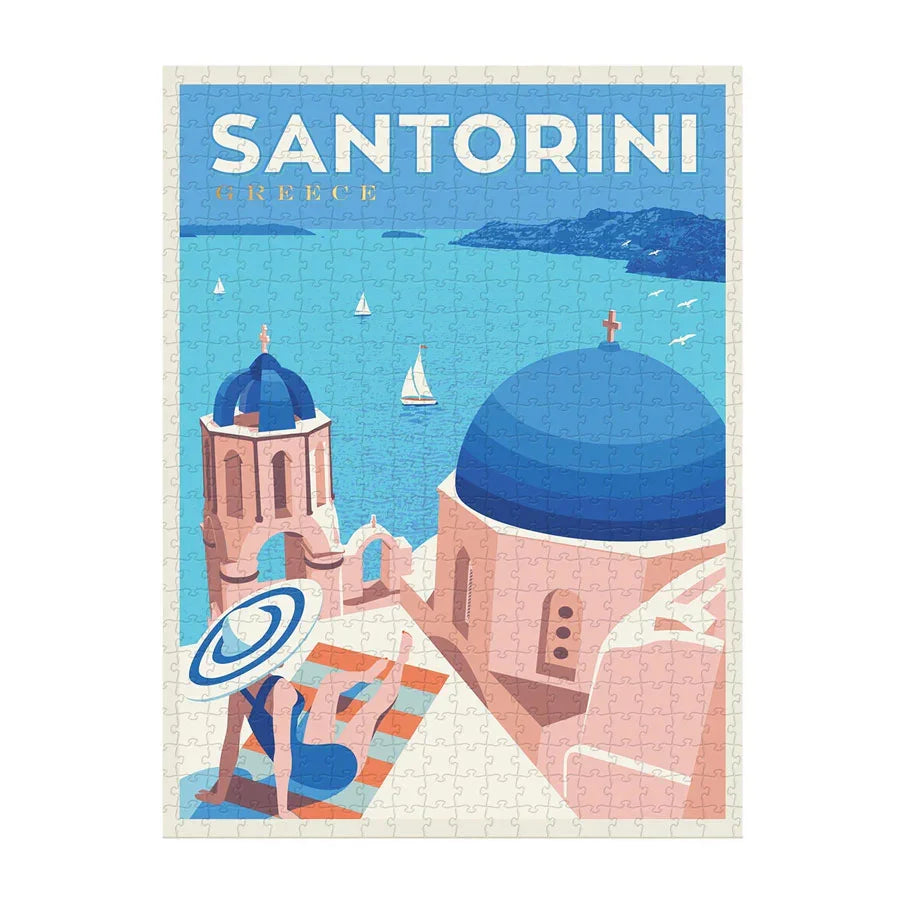 Puzzle en Tubo 500 Piezas - Santorini | Diseño Vintage y Escapada Mediterránea
