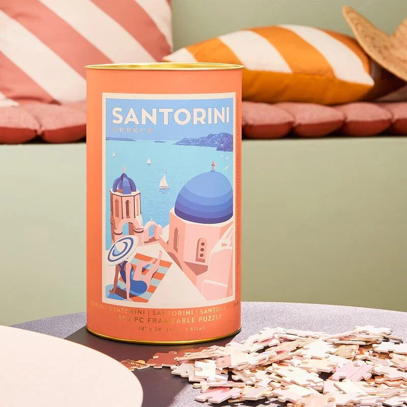 Puzzle en Tubo 500 Piezas - Santorini | Diseño Vintage y Escapada Mediterránea