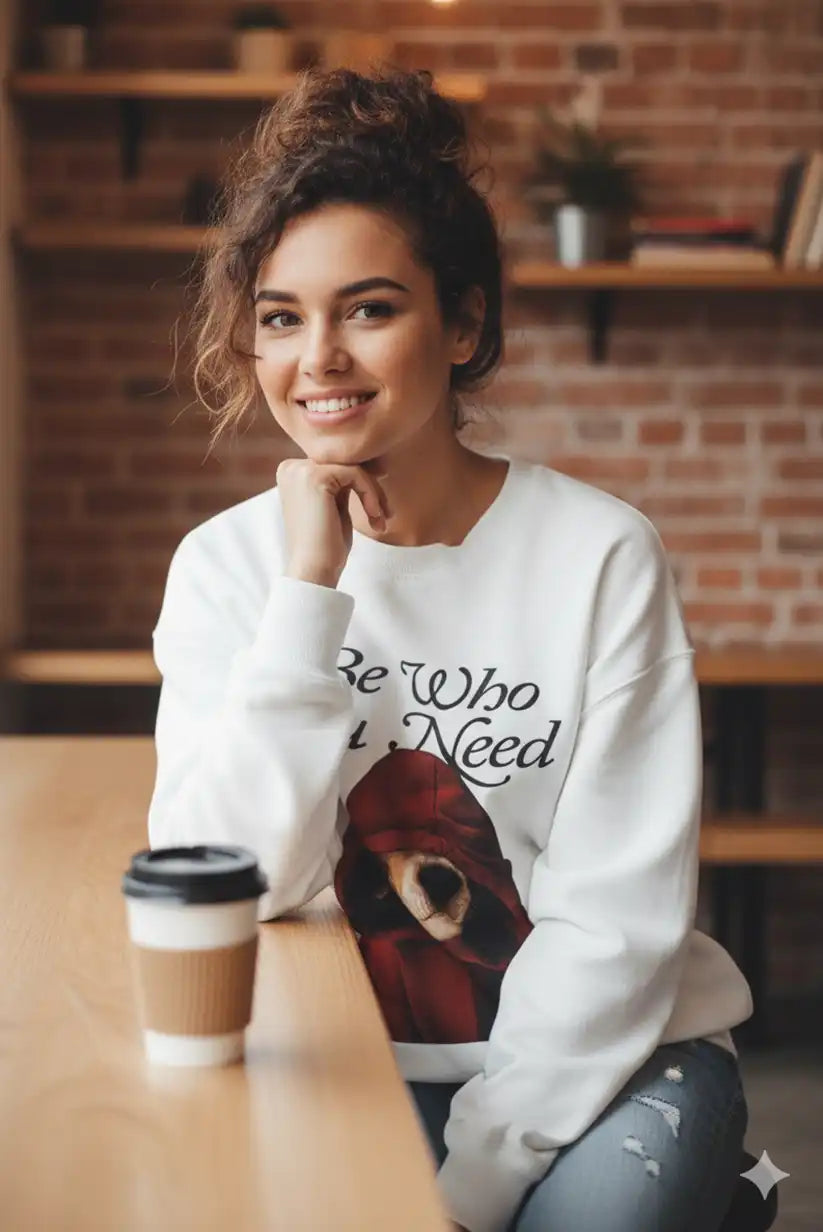 Sudadera de mujer Be Who you need perrito divertido – Talla única