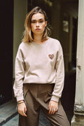 Sudadera mujer Beige corazón animal print