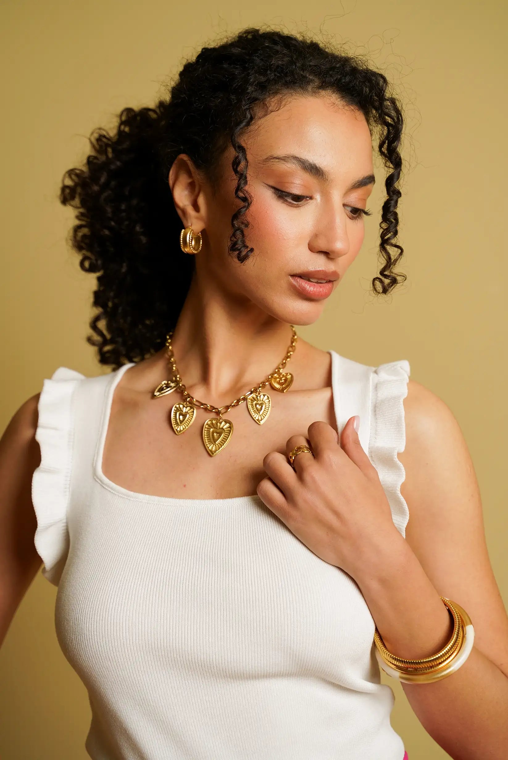 Top Mujer Blanco Volantes | Blusa Sin Mangas Viscosa
