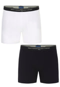 Pack Bóxer Algodón Punto Liso Blanco/Negro - Blanco 7700_66