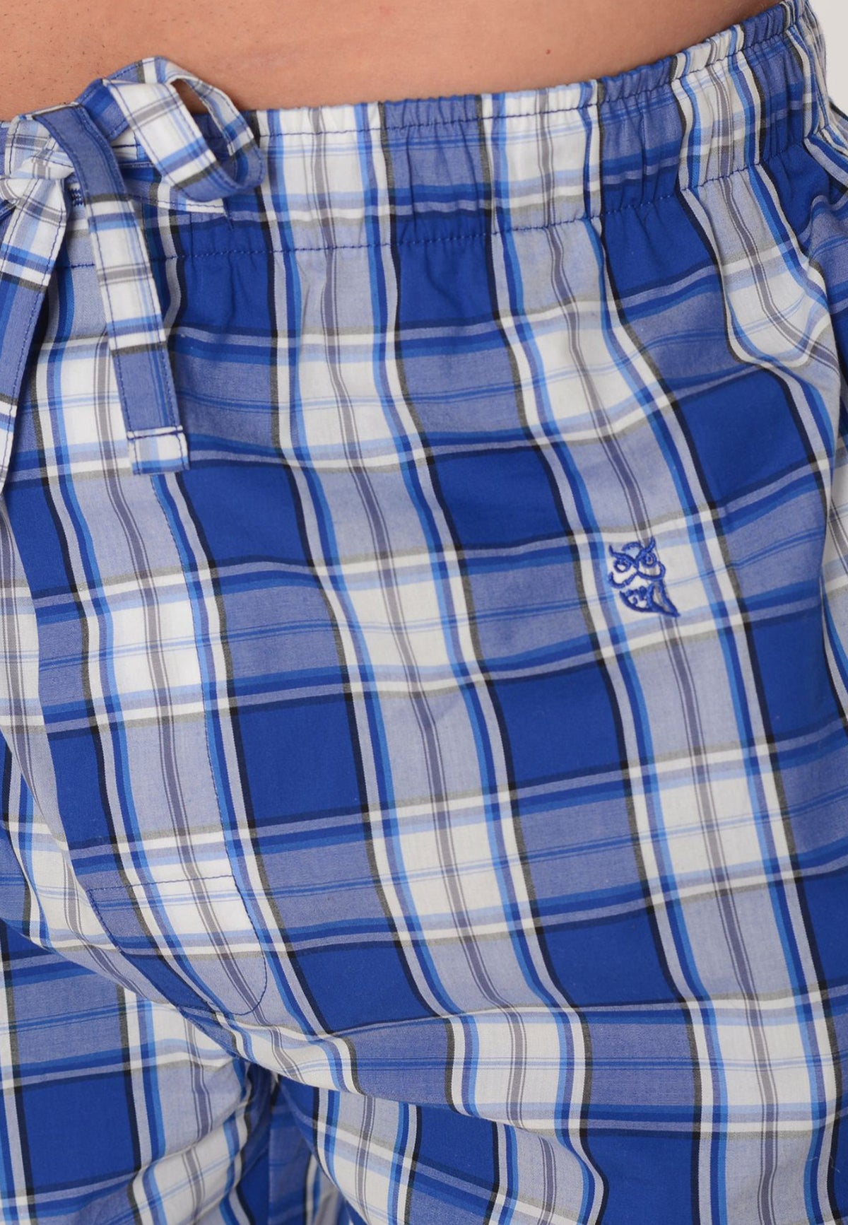 Pantalón Pijama Hombre Largo Algodón Popelín Cuadros - Azul 8911_37