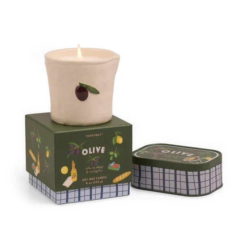 Vela de Cerámica Paddywax Bistro 226g - Higo & Oliva | Aroma Mediterráneo y Diseño Artesanal