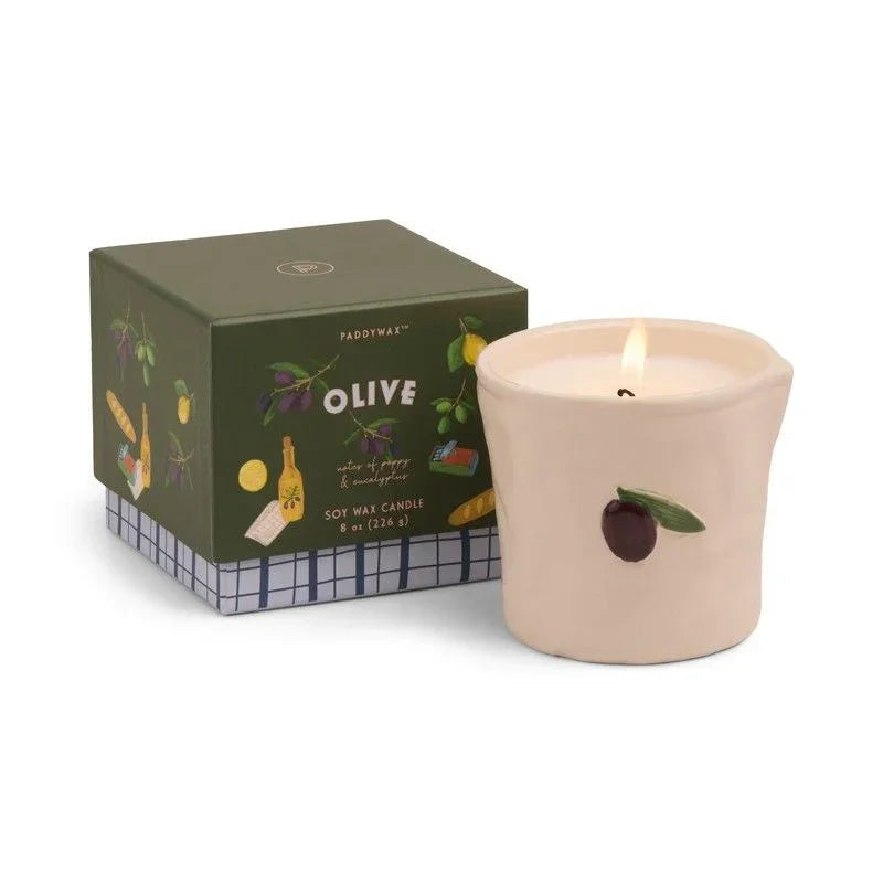 Vela de Cerámica Paddywax Bistro 226g - Higo & Oliva | Aroma Mediterráneo y Diseño Artesanal