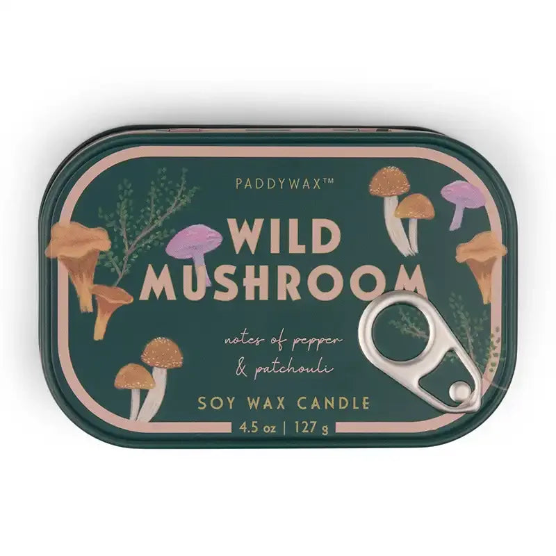 Vela en Lata Paddywax Bistro 127g - Wild Mushroom | Aroma a pachuli y pimienta Estilo Vintage