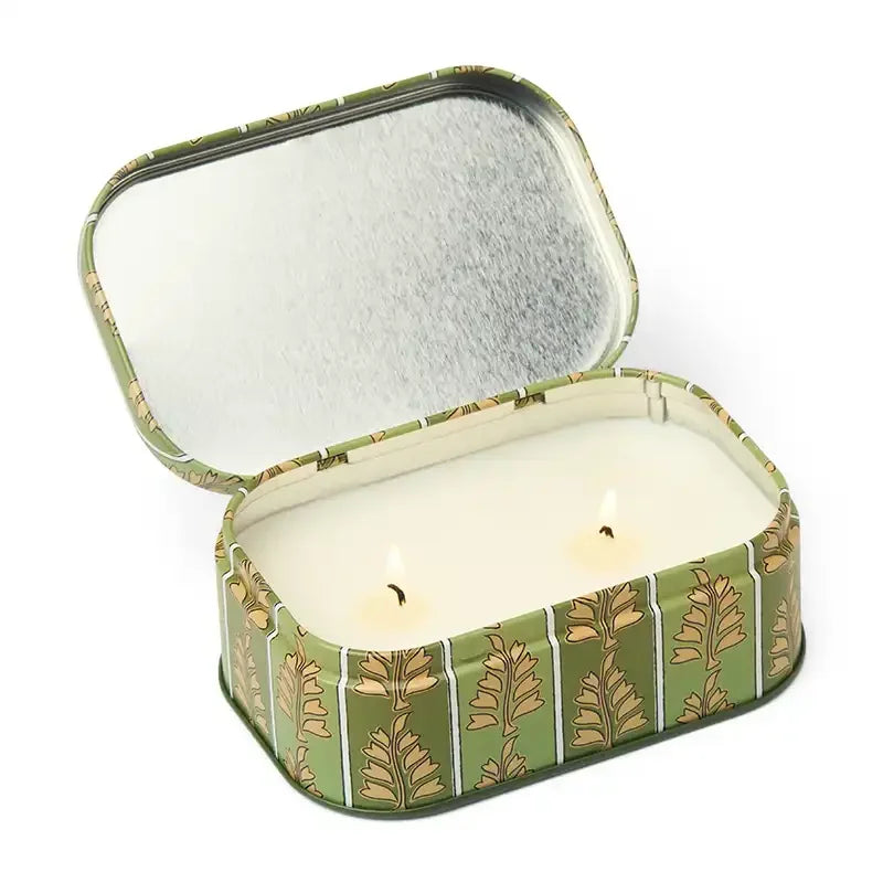 Vela Paddywax CHERIE Smoked Pistachio 127g |Lata verde decorativa con cera de soja