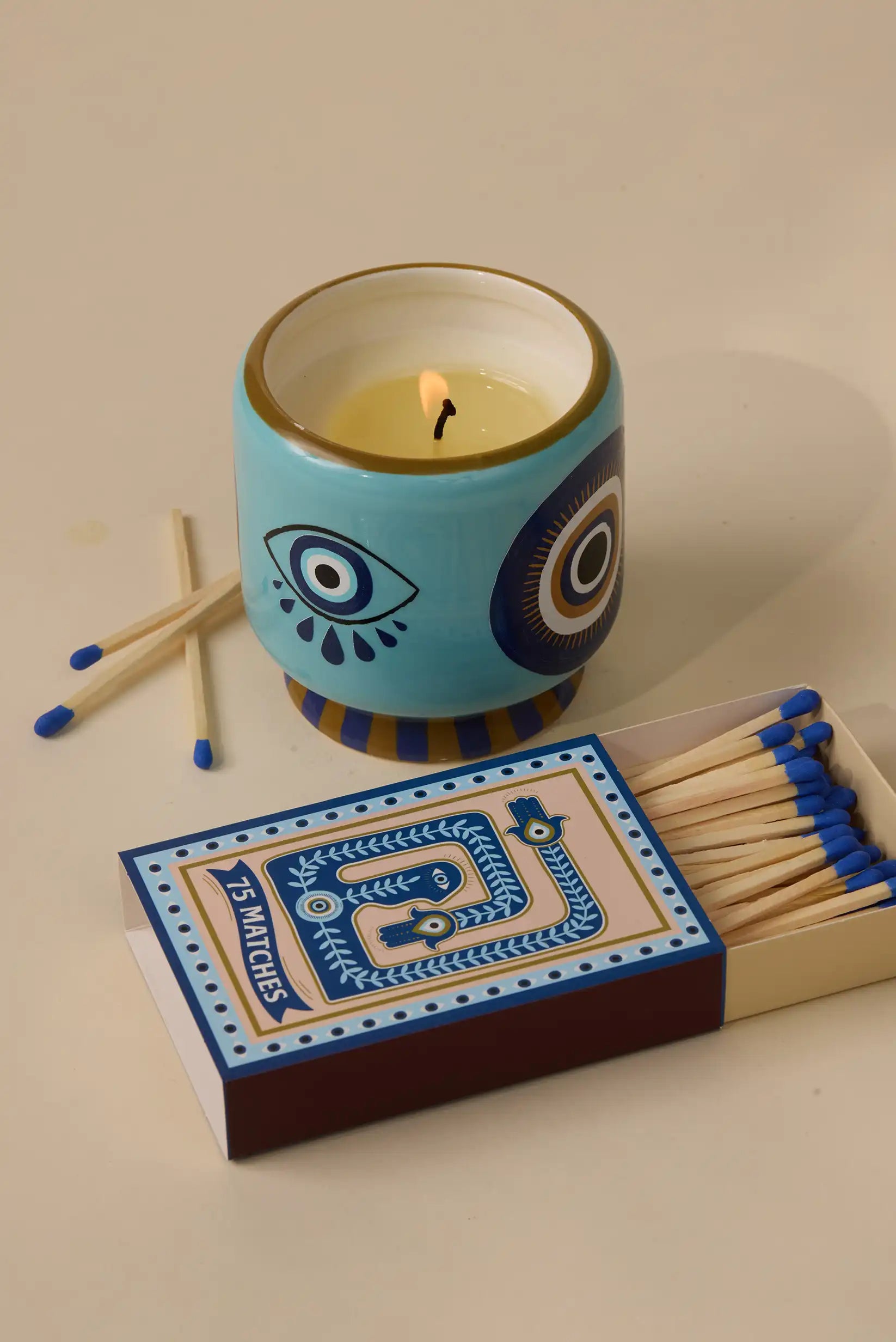 Vela A Dopo Paddywax ceramica Ojo azul Incense & Smoke
