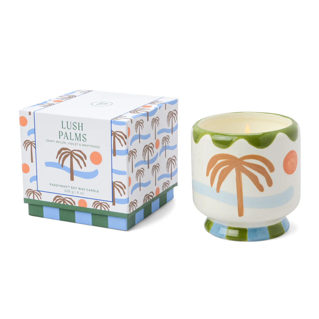 Vela Paddywax Palmeras 226 g Cerámica Decorativa Aroma Fresco