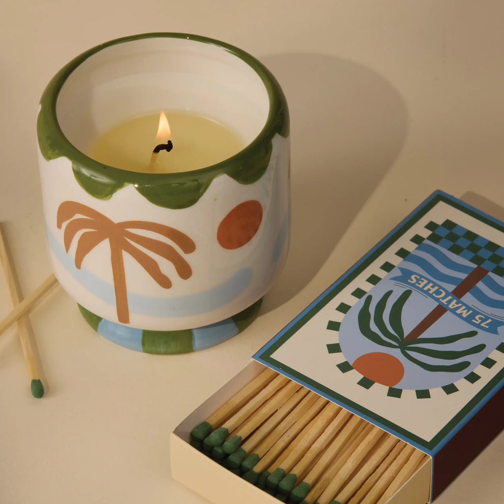 Vela Paddywax Palmeras 226 g Cerámica Decorativa Aroma Fresco