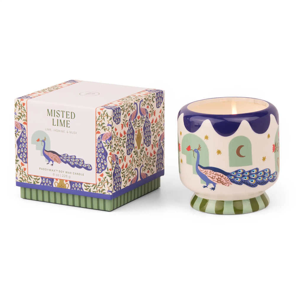 Vela Perfumada Paddywax Misted Lime 226 g Cerámica Pavo Real