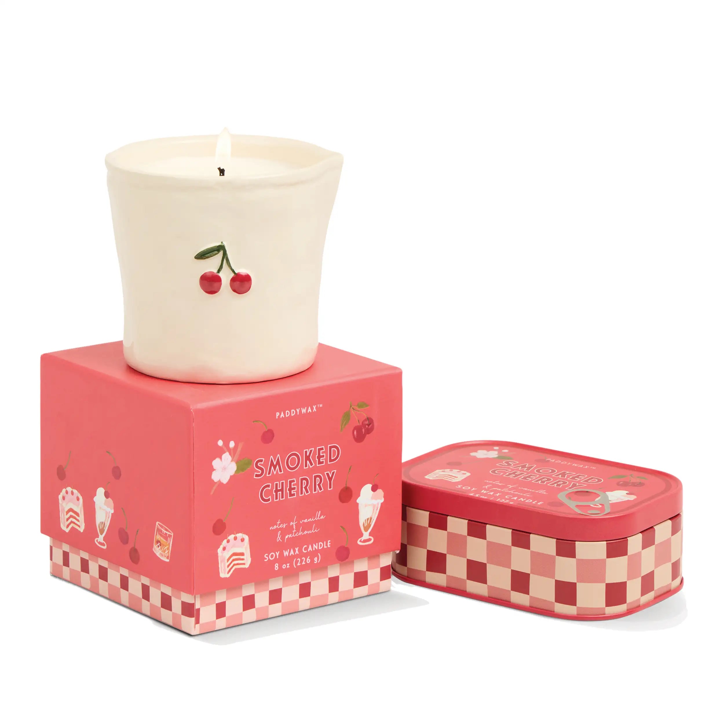 Vela Aromática Paddywax Cereza Ahumada 226 g Cerámica Reutilizable