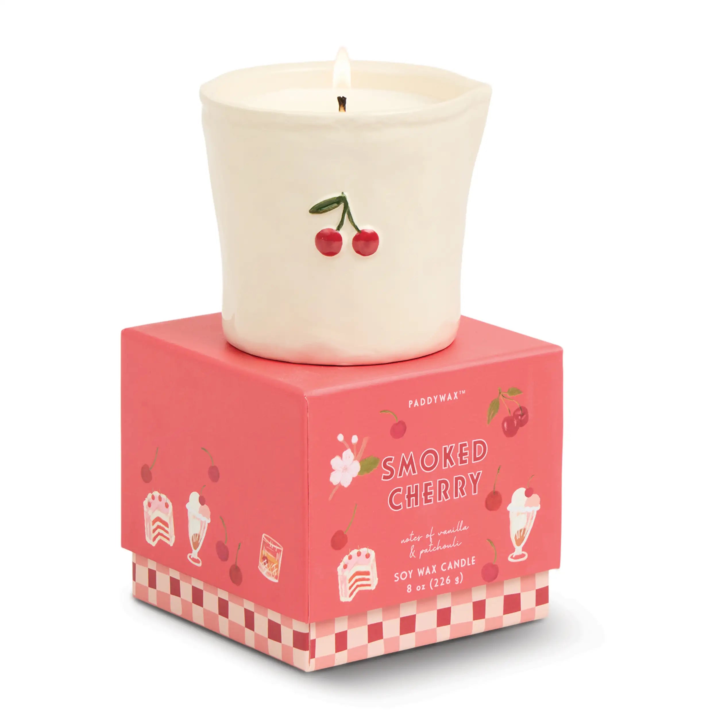 Vela Aromática Paddywax Cereza Ahumada 226 g Cerámica Reutilizable