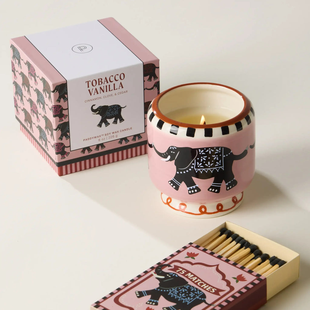 Vela Paddywax A Dopo Elefante 226 g Aroma Tabaco y Vainilla