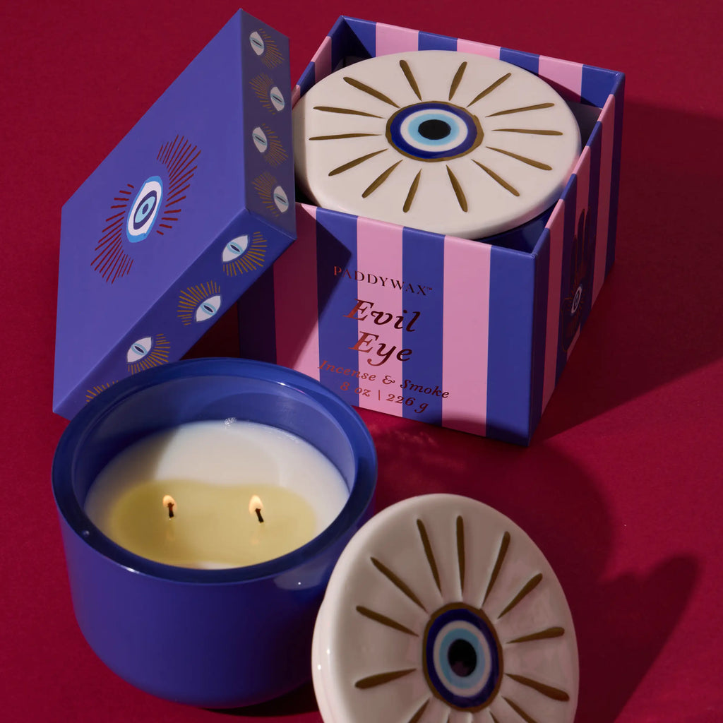 Vela Aromática Paddywax Evil Eye Charmed 226 g Incienso y Notas Ahumadas