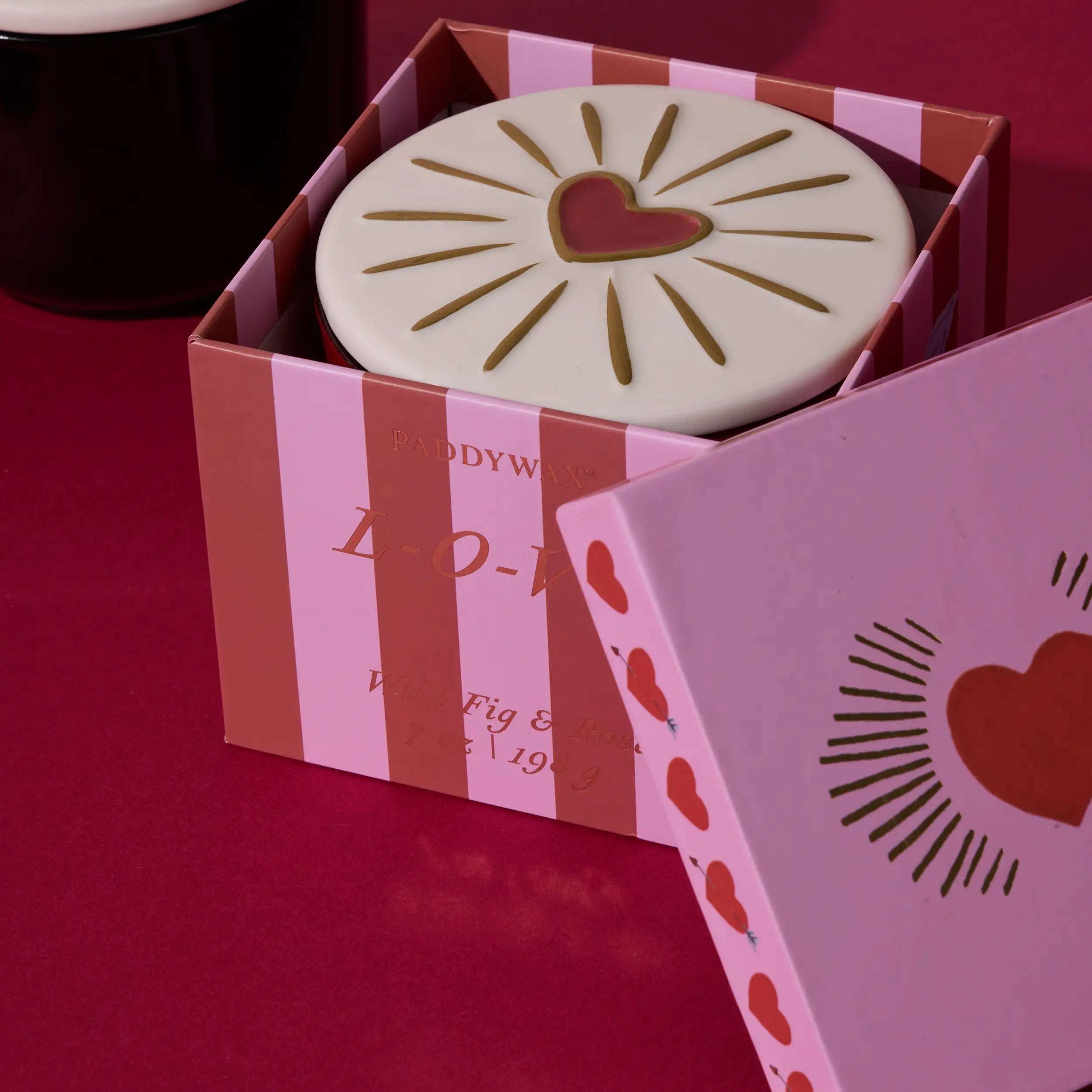 Vela Aromática Paddywax Corazón Charmed 226 g Higo y Rosa