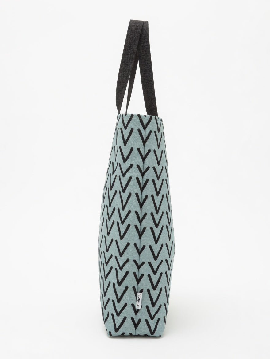 Tote bag VENUS «Geométrico V negro fondo verde»