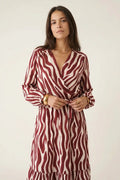 Vestido largo Burdeos Estampado Animal print