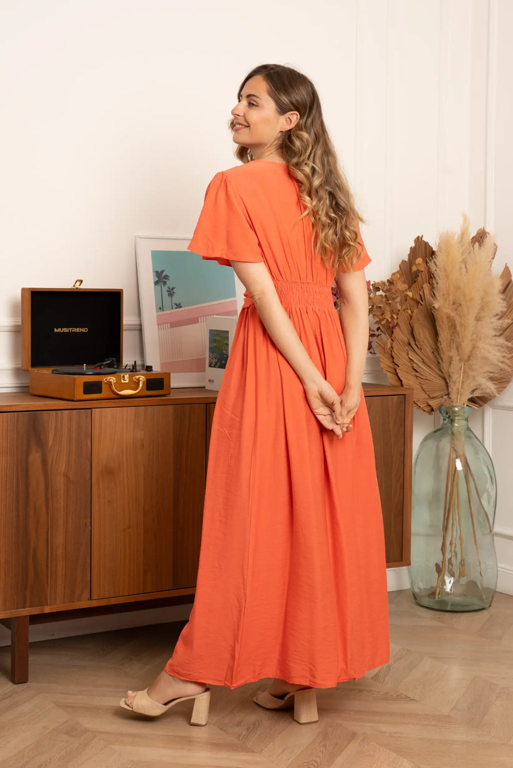 Vestido mujer Terracota primavera manga corta