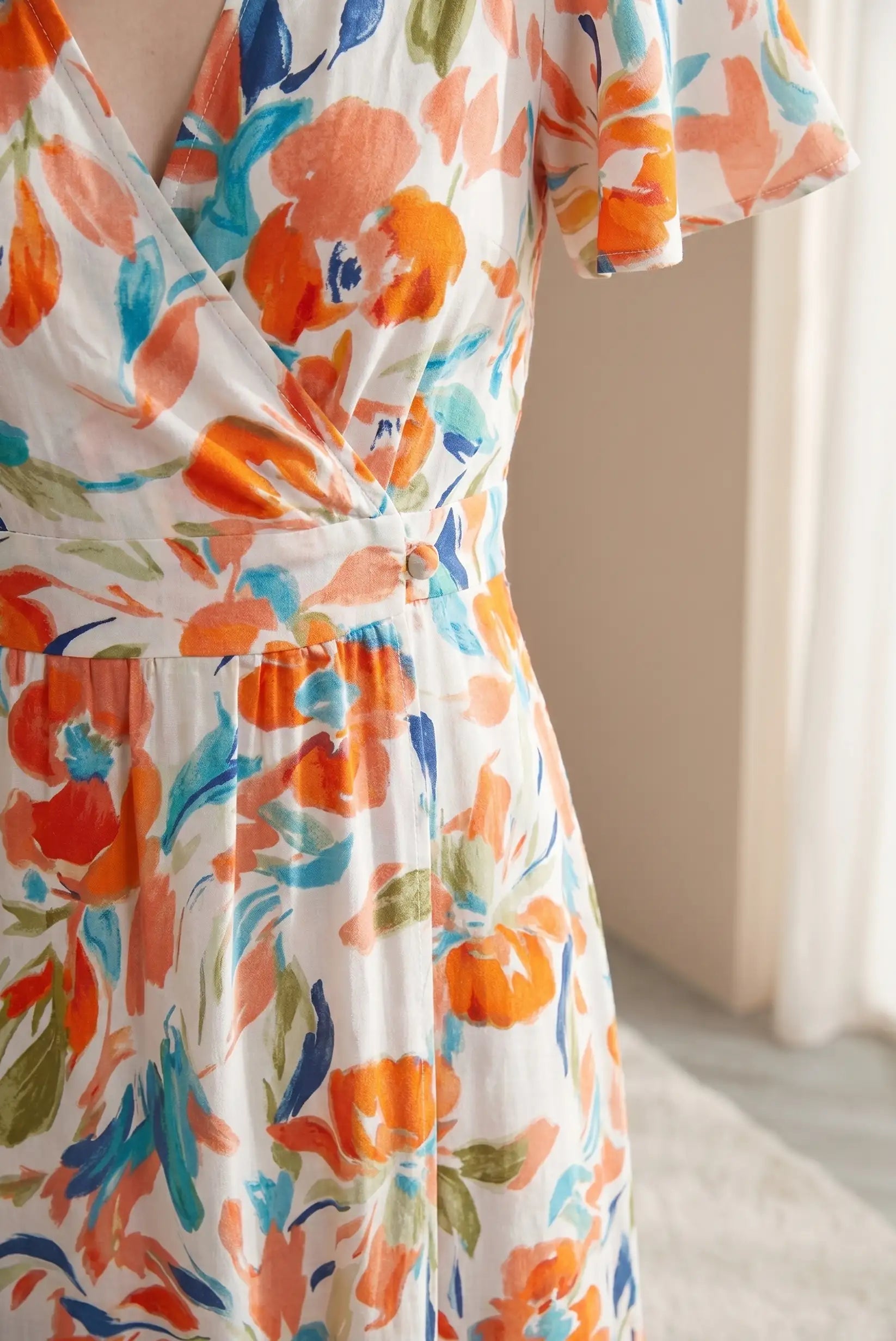 Vestido Midi Mujer Estampado Floral Multicolor