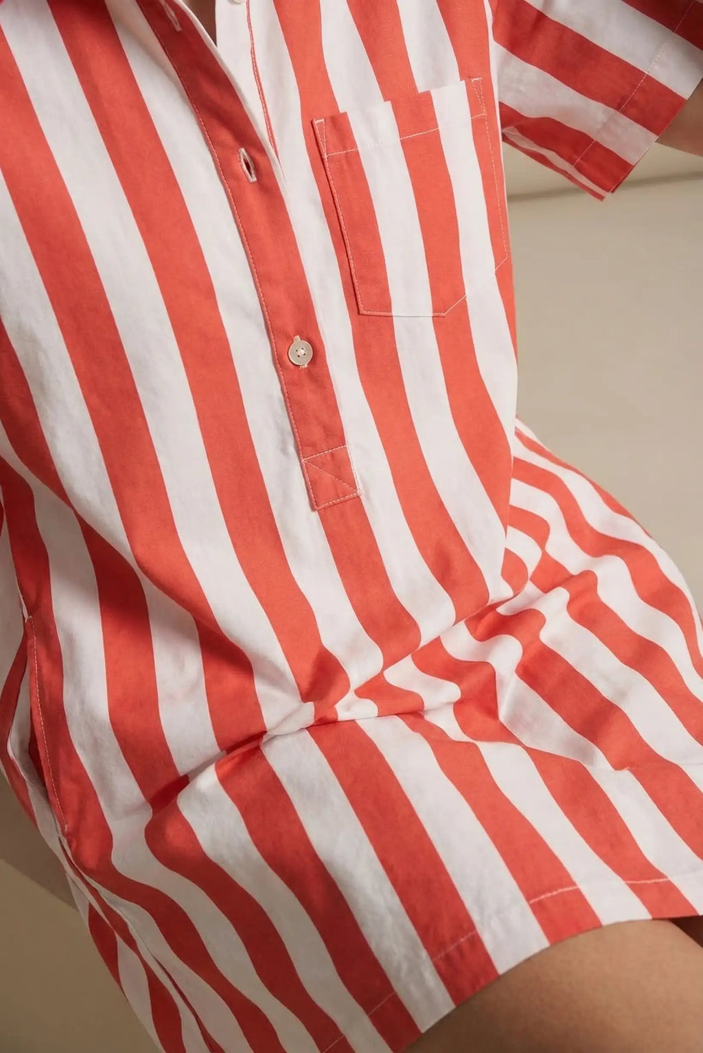 Vestido Camisero Mujer Rayas Rojas y Blancas | Vestido Algodón Primavera