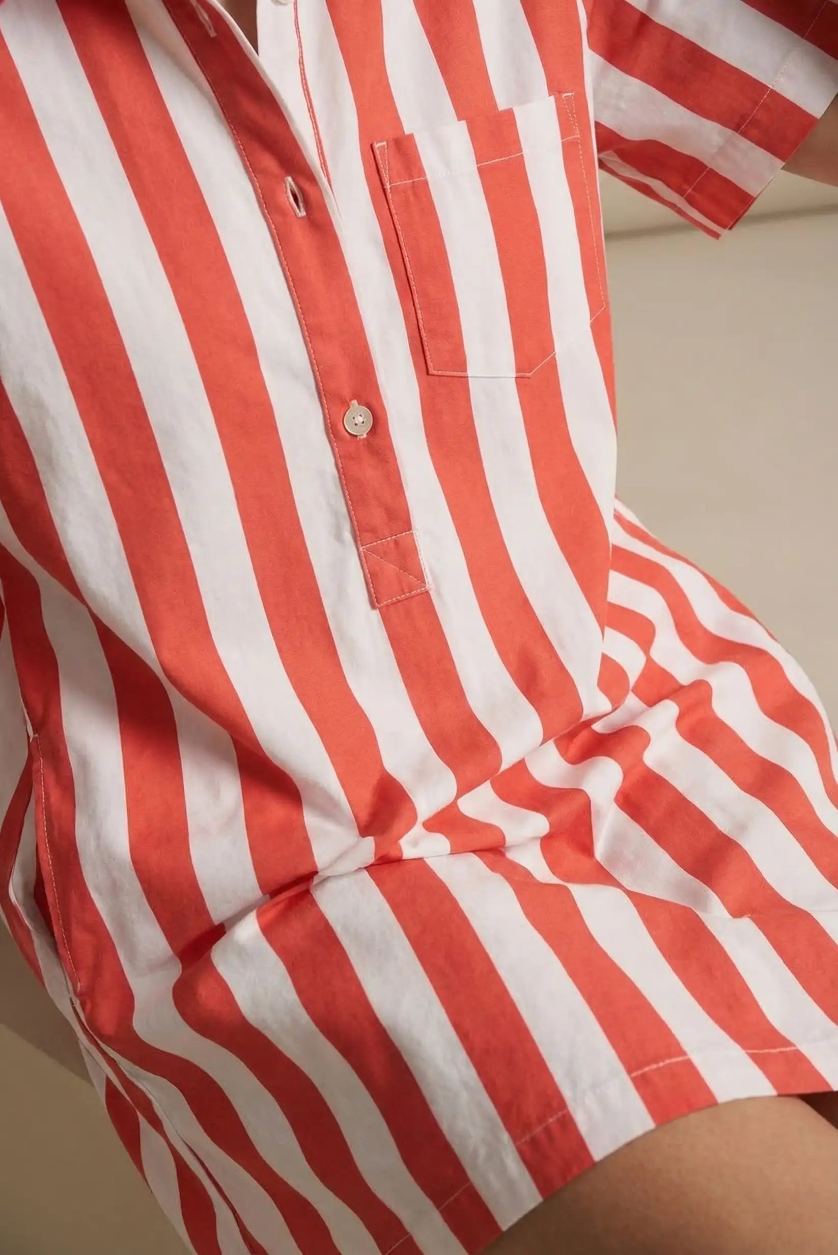 Vestido Camisero Mujer Rayas Rojas y Blancas | Vestido Algodón Primavera